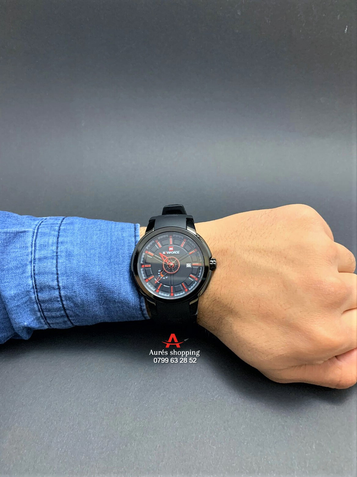 Montre Originale Naviforce Référence 9107 Rouge et Noir