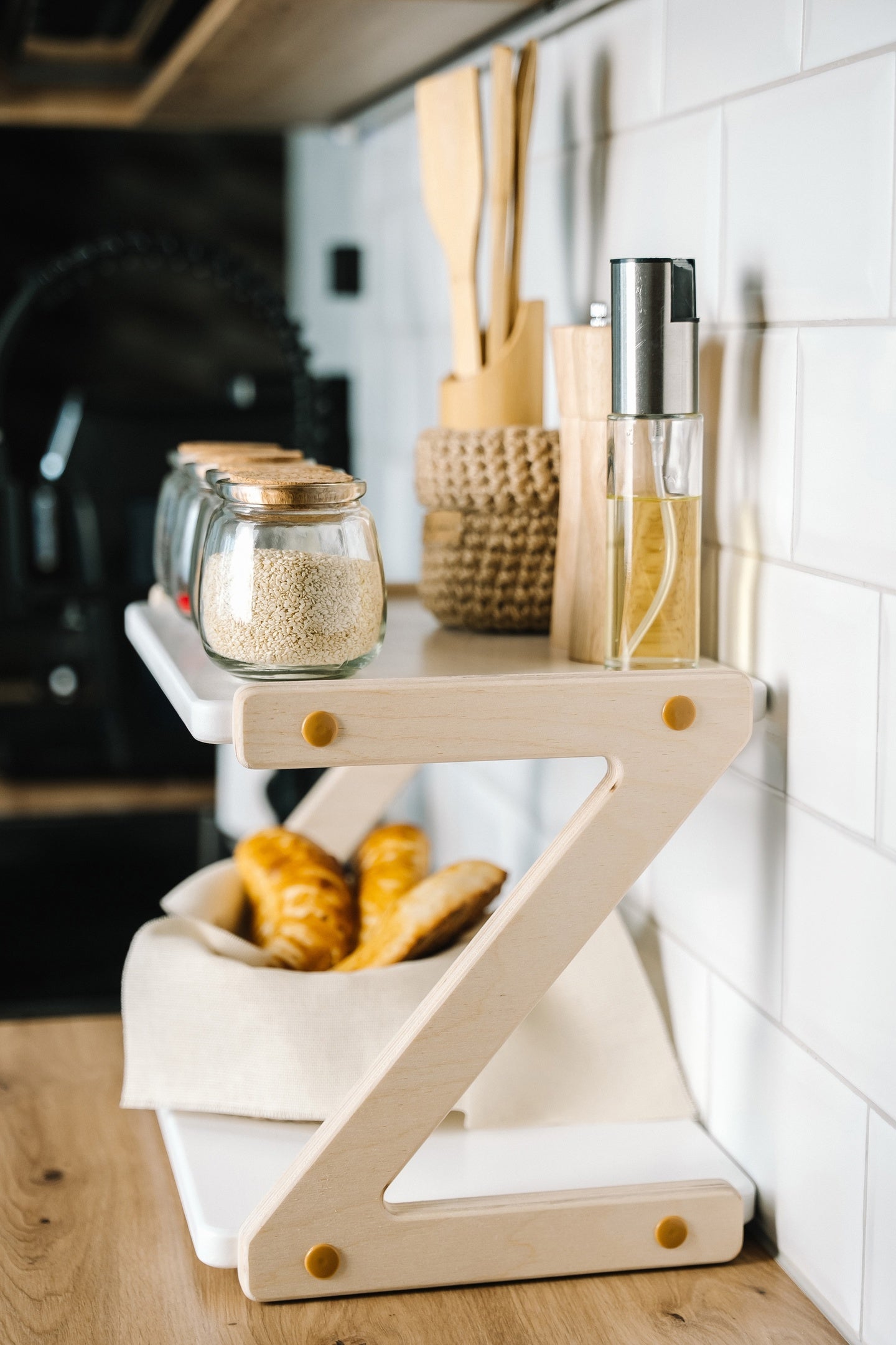 etagere de cuisine en bois