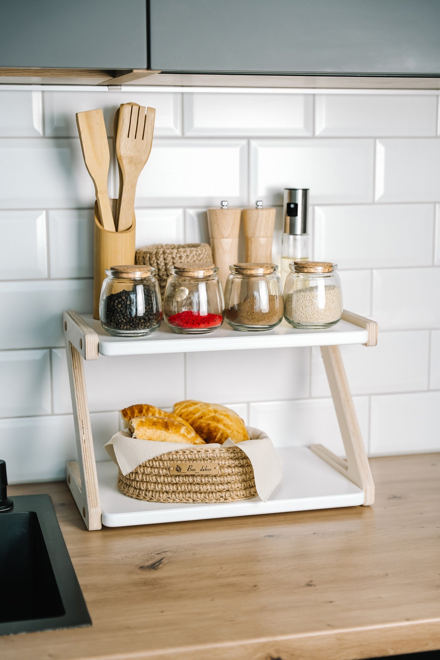 etagere de cuisine en bois