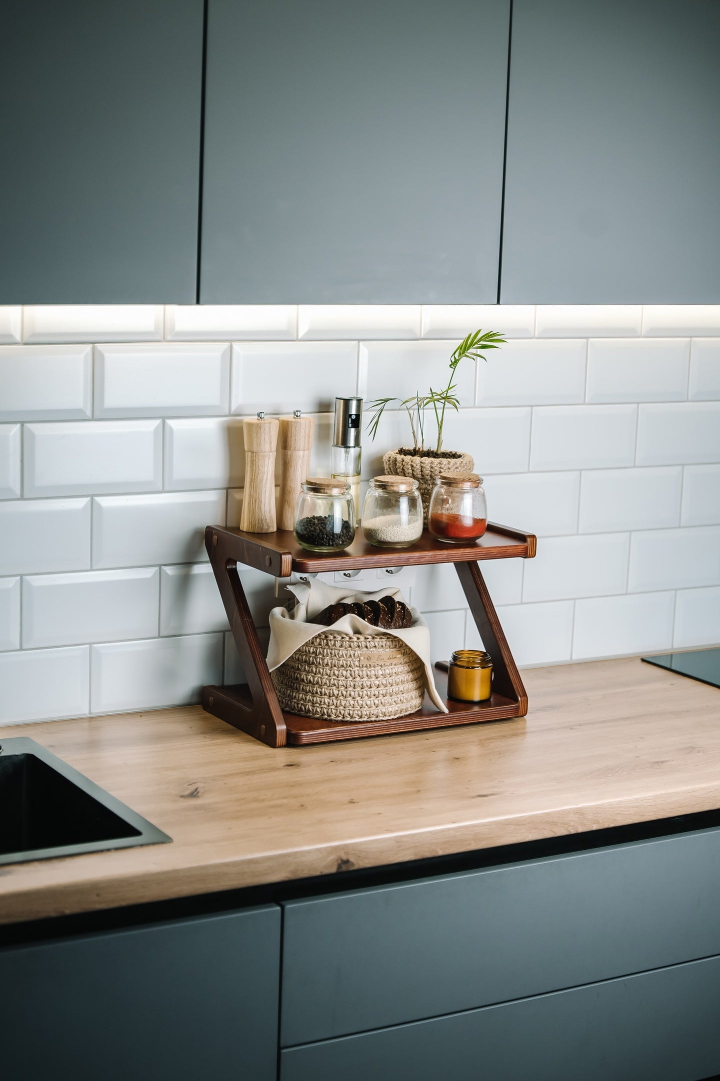 etagere de cuisine en bois