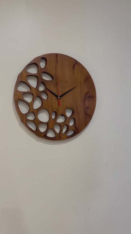 Horloge naturel  bois rouge