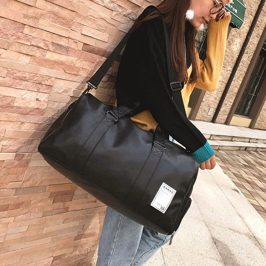 - Sac de sport et de voyage en Cuir synthétique PU pour femme