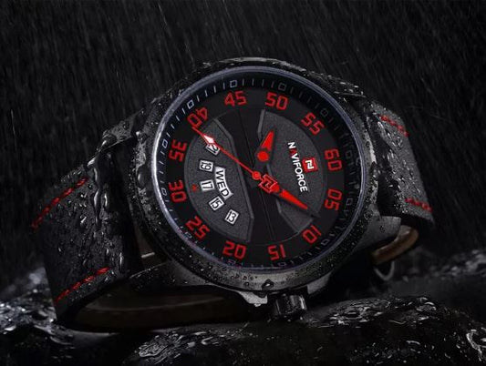 Montre Originale Naviforce Référence 9124 Rouge et Noir